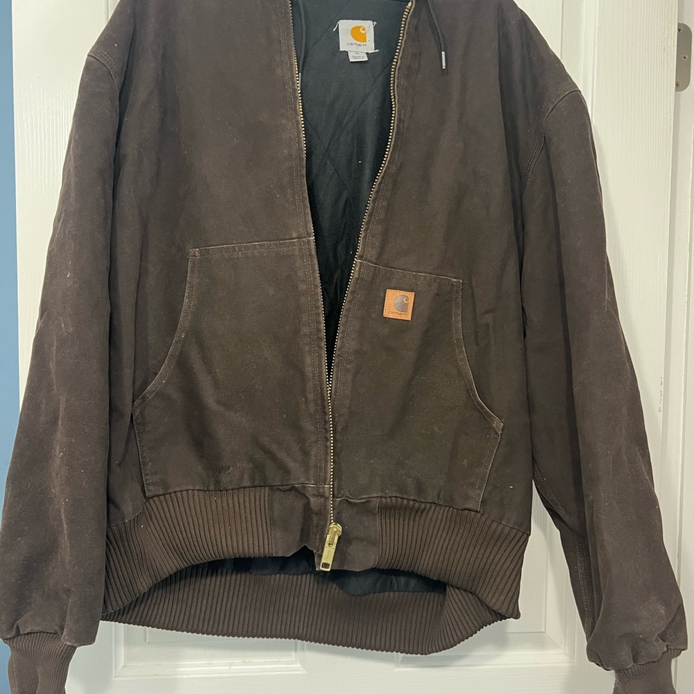Carhartt Brown Canvas Zip-Up Jacket